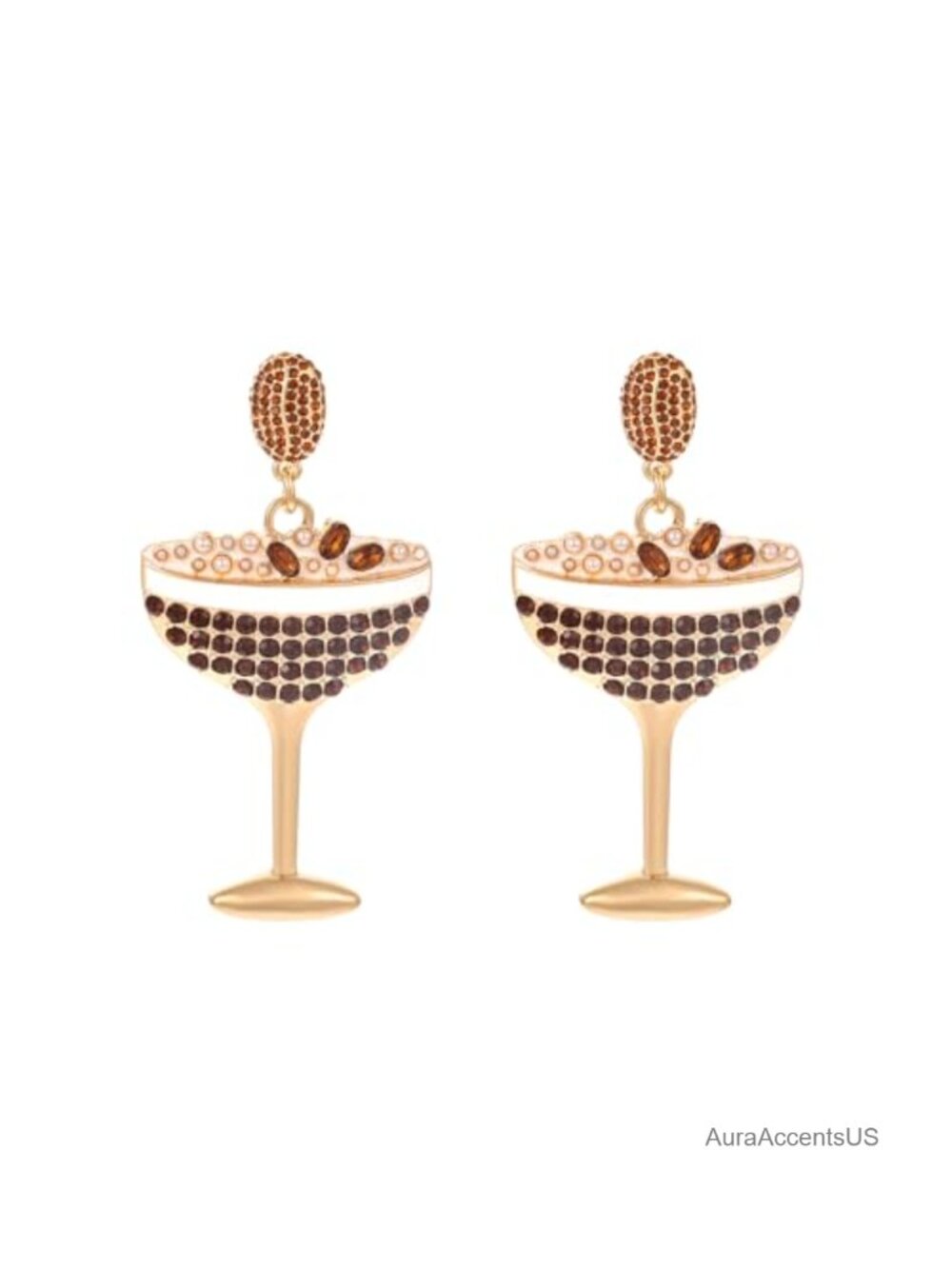 Madison Tyler Dangle Earrings Zinc Rhinestone Post Lever Back